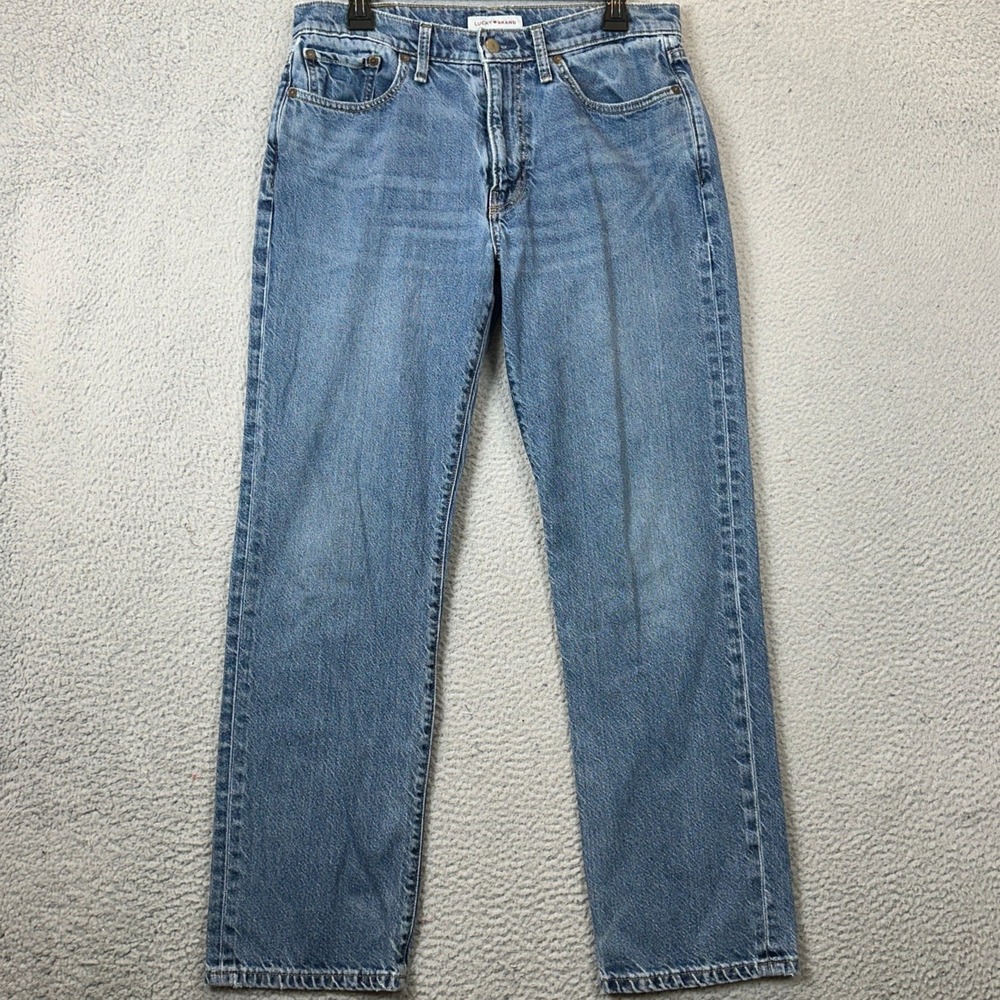 Lucky Brand 363 Jeans Mens 32X32 Vintage Straight Leg Blue Distressed Denim EUC